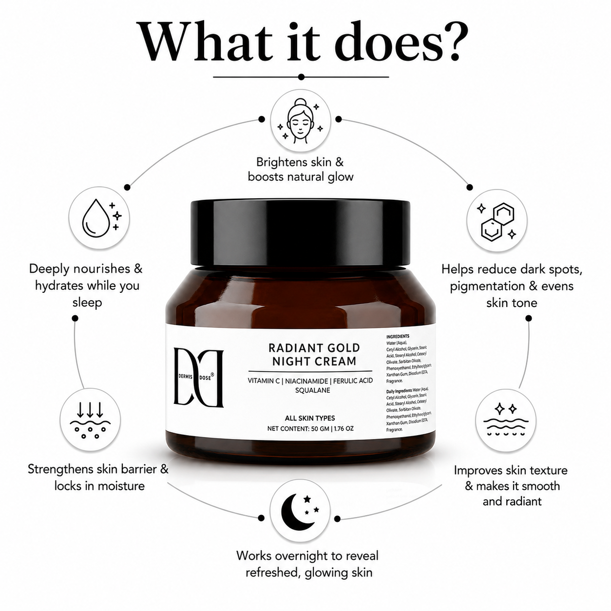 Dermis Dose Radiant Gold Night Cream | 50g