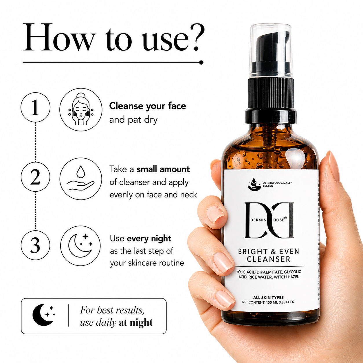 Dermis Dose Bright & Even Cleanser | 100ml