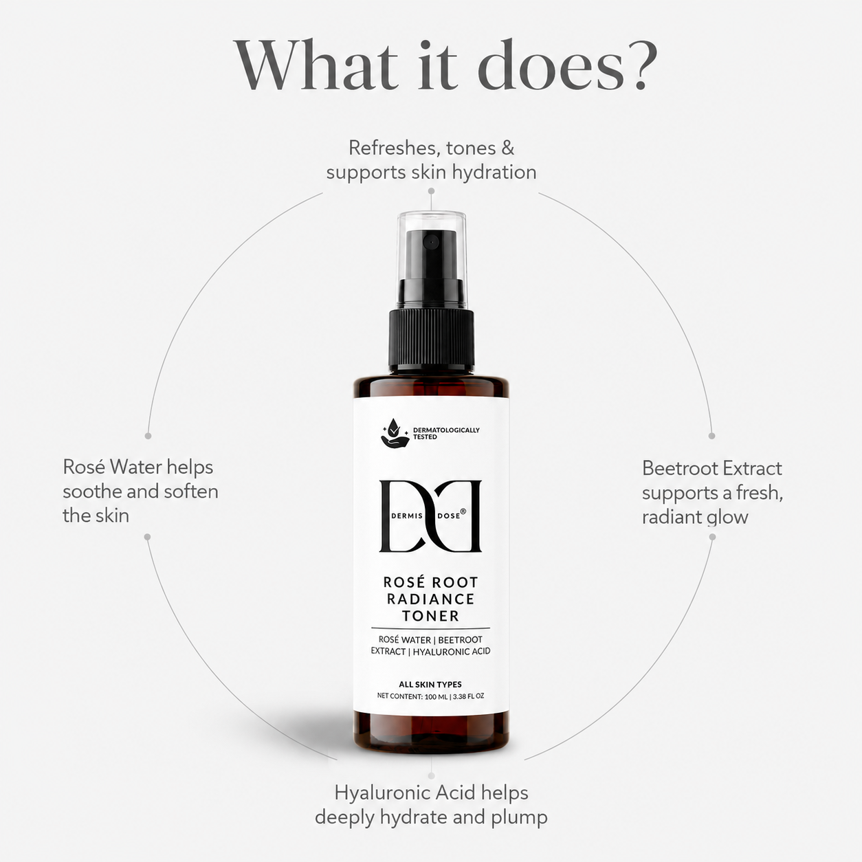 Dermis Dose Rosé Root Radiance Toner | 100ml