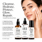 Dermis Dose SPF 50 Spray Sunscreen | 50ml + Dermis Dose Rosé Root Radiance Toner | 100ml + Dermis Dose Bright & Even Cleanser | 100ml
