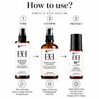 Dermis Dose SPF 50 Spray Sunscreen | 50ml + Dermis Dose Rosé Root Radiance Toner | 100ml + Dermis Dose Bright & Even Cleanser | 100ml