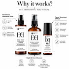 Dermis Dose SPF 50 Spray Sunscreen | 50ml + Dermis Dose Rosé Root Radiance Toner | 100ml + Dermis Dose Bright & Even Cleanser | 100ml